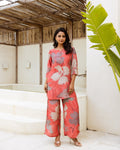 Vibrant Pink Floral Muslin Co-ord - Hukum Jaipur