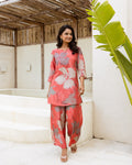 Vibrant Pink Floral Muslin Co-ord - Hukum Jaipur