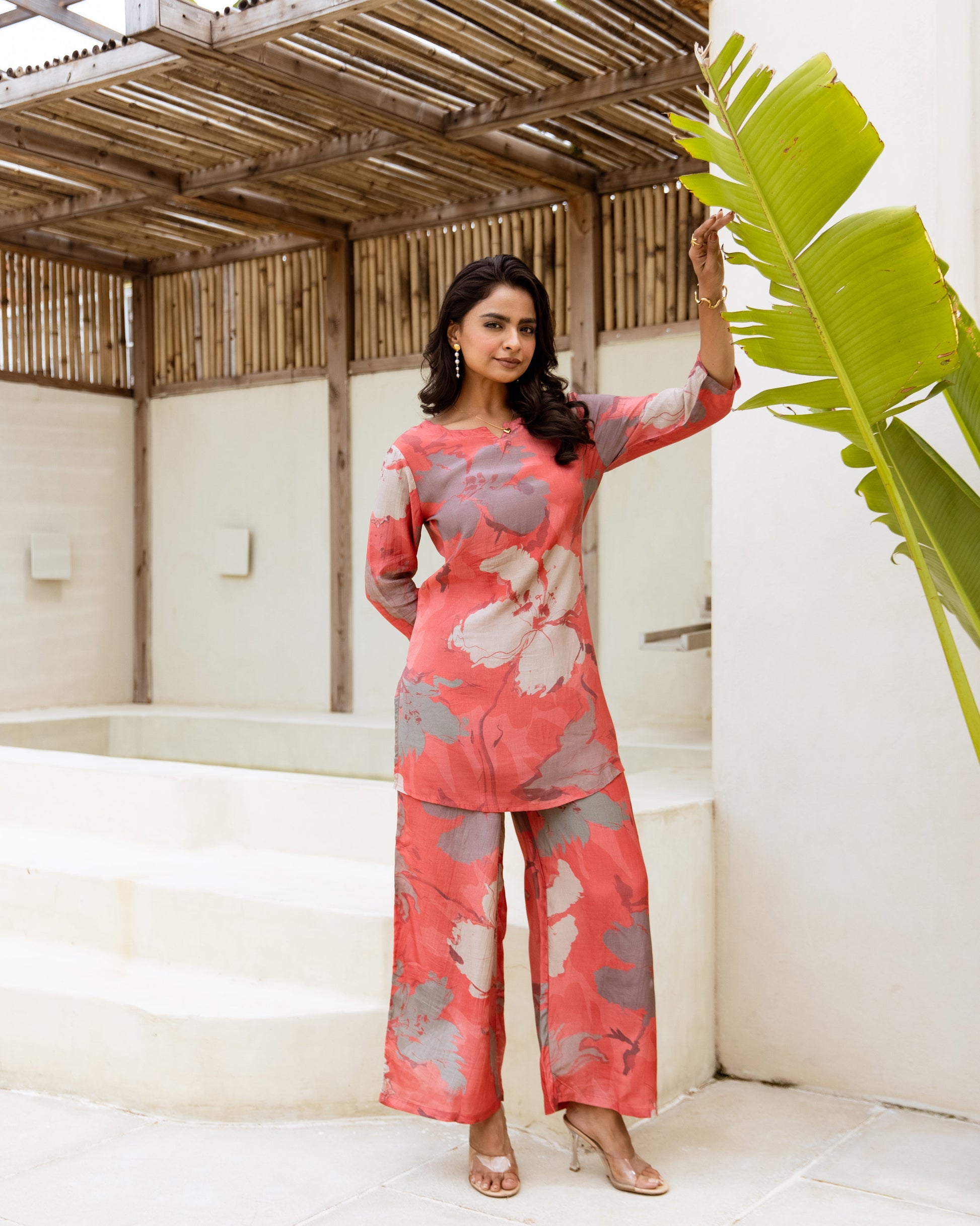 Vibrant Pink Floral Muslin Co-ord - Hukum Jaipur