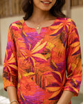 Exotic Orange Tropical Muslin Co-ord Set - Hukum Jaipur