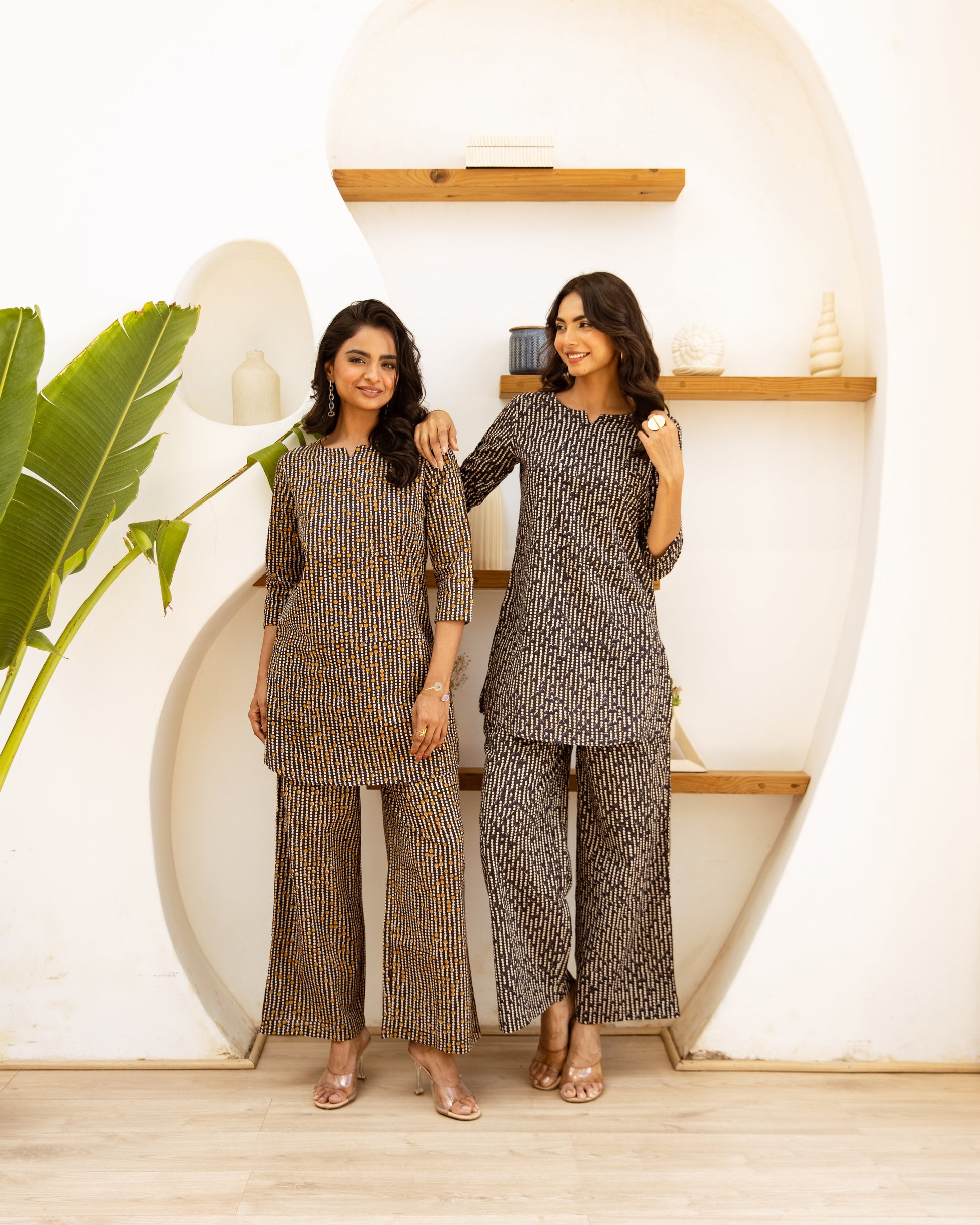 Timeless Dotted Black Cotton Co-ord Set - Hukum Jaipur