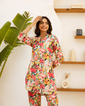 Floral Cascade: Multi-Hued Muslin Co-ord Set - Hukum Jaipur