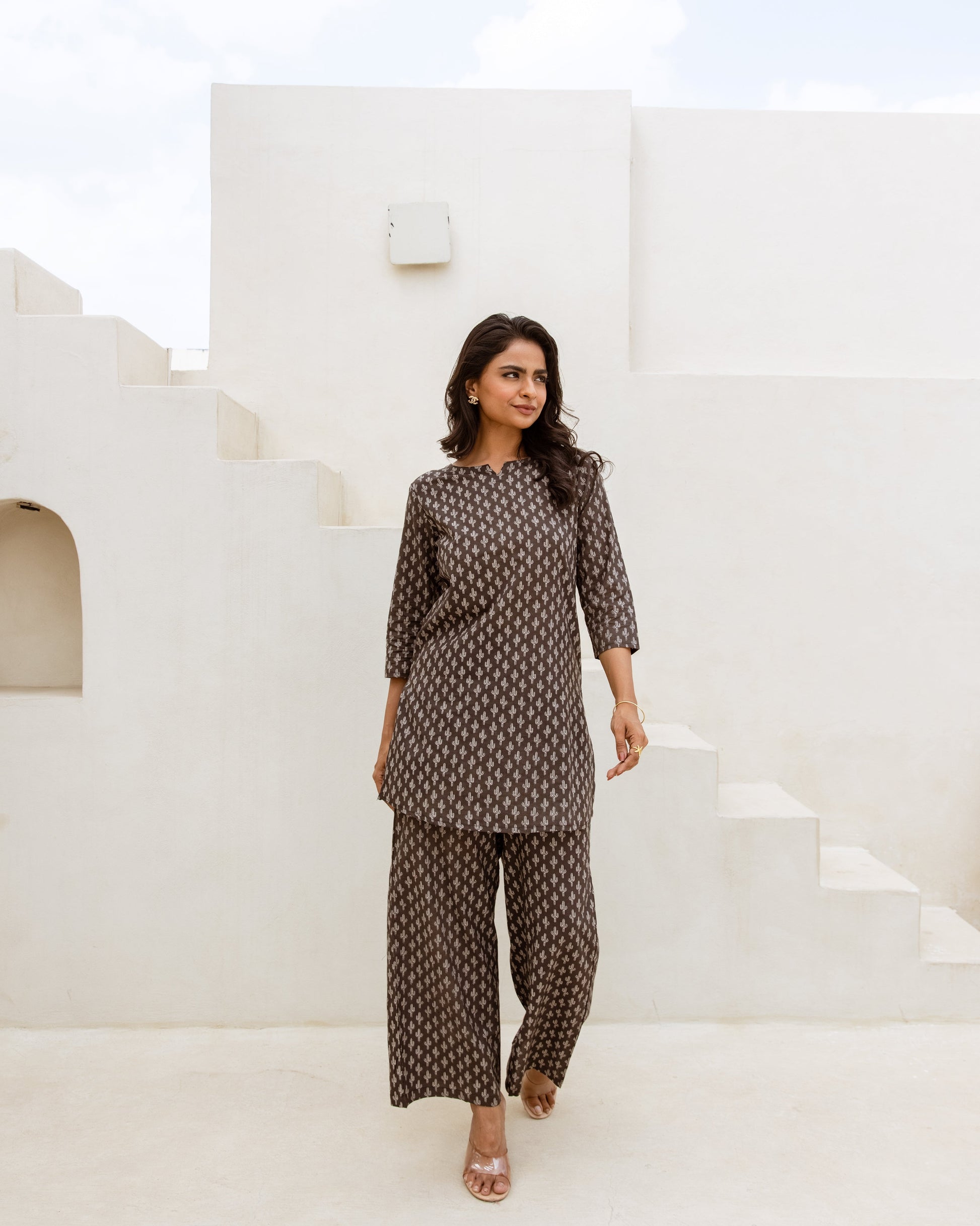 Edgy Cactus Black Cotton Co-ord Set - Hukum Jaipur