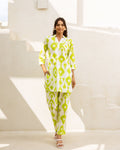 Leafy Essence: Green Cotton Co-ord Set - Hukum Jaipur