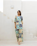 Eclectic Multi Abstract White Co-ord Set - Hukum Jaipur