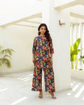 Bold Black Tropical Cotton Co-ord Set - Hukum Jaipur