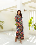 Bold Black Tropical Cotton Co-ord Set - Hukum Jaipur