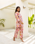 Petal Perfect: Pink Floral Cotton Co-ord Set - Hukum Jaipur