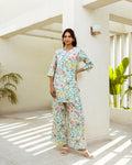 Blue Mirage: Modal Silk Co-ord Set - Hukum Jaipur