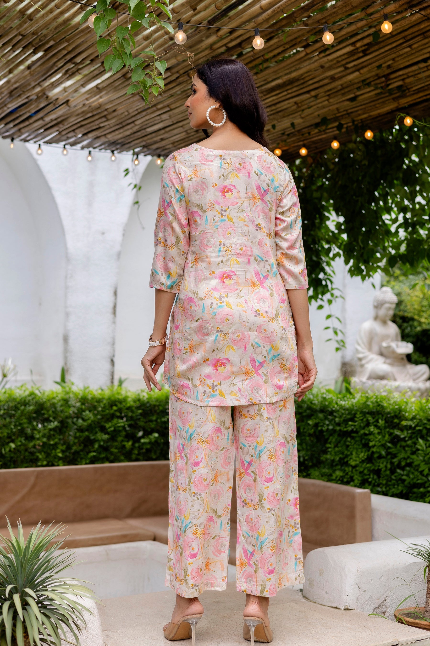 Pastel Garden Muslin Floral Co-ord Set Hukum Jaipur