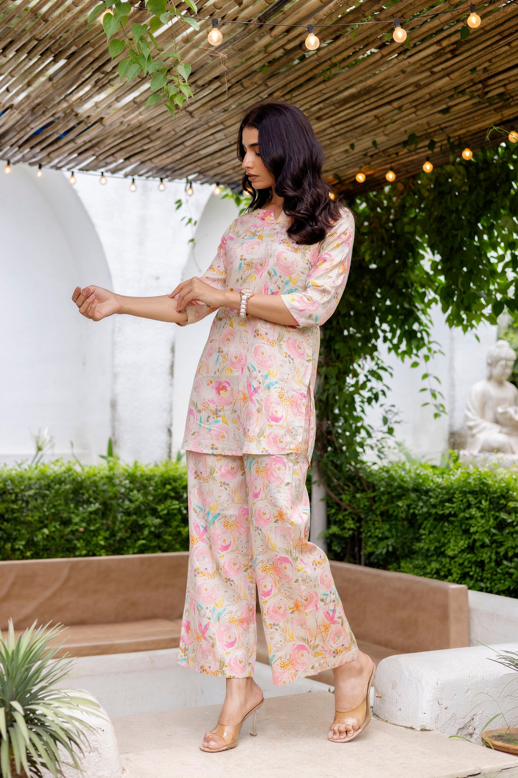 Pastel Garden Muslin Floral Co-ord Set Hukum Jaipur