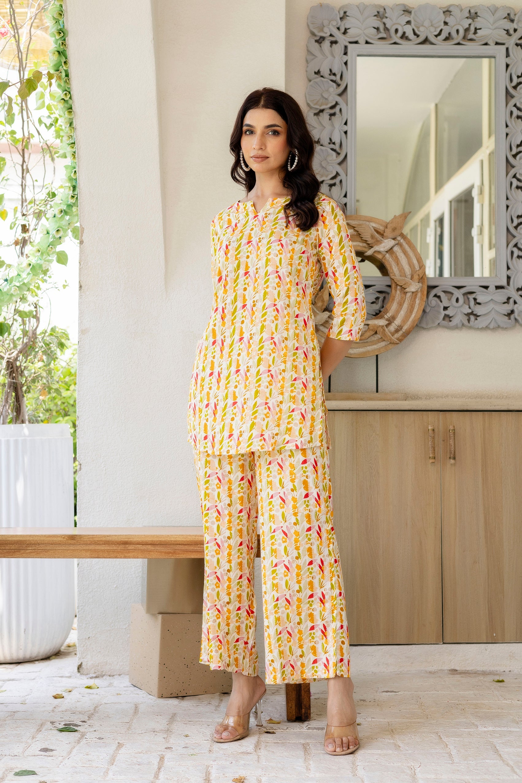 Citrus Radiance Muslin Co-ord Set Hukum Jaipur