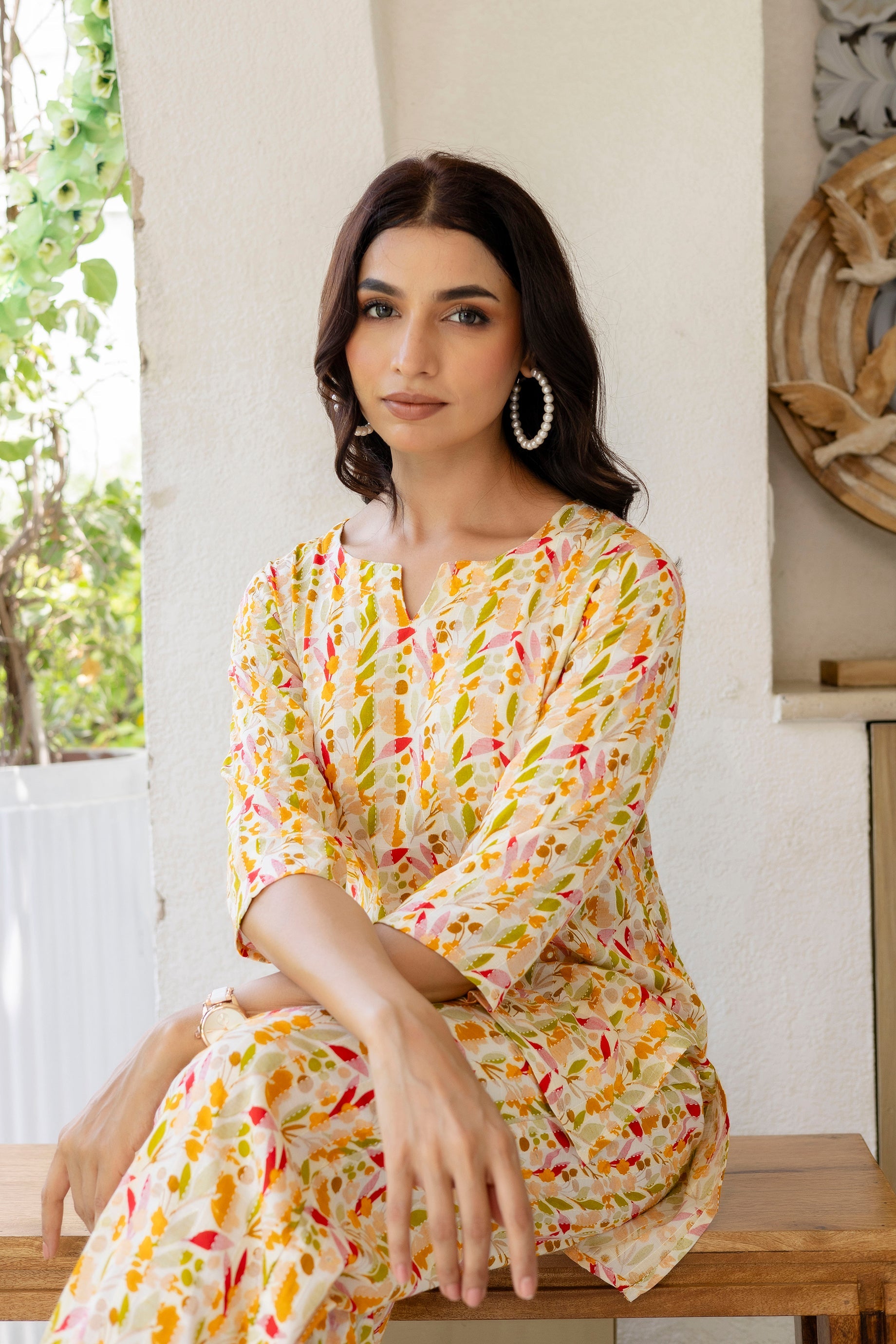 Citrus Radiance Muslin Co-ord Set Hukum Jaipur