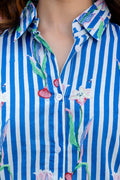 Riviera Bloom Striped Cotton Shirt - Hukum Jaipiur
