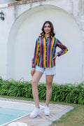 Carnival Stripe Cotton Shirt - Hukum Jaipur