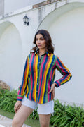 Carnival Stripe Cotton Shirt - Hukum Jaipur