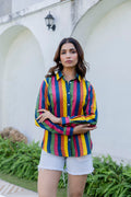 Carnival Stripe Cotton Shirt - Hukum Jaipur