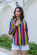 Carnival Stripe Cotton Shirt - Hukum Jaipur