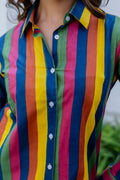 Carnival Stripe Cotton Shirt - Hukum Jaipur