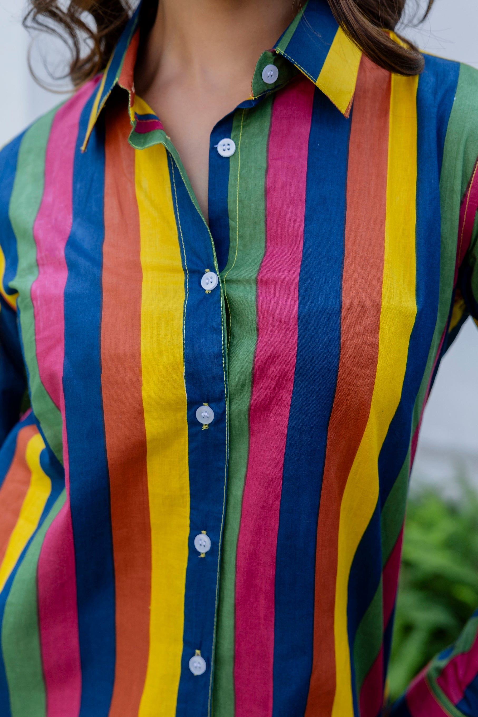 Carnival Stripe Cotton Shirt - Hukum Jaipur