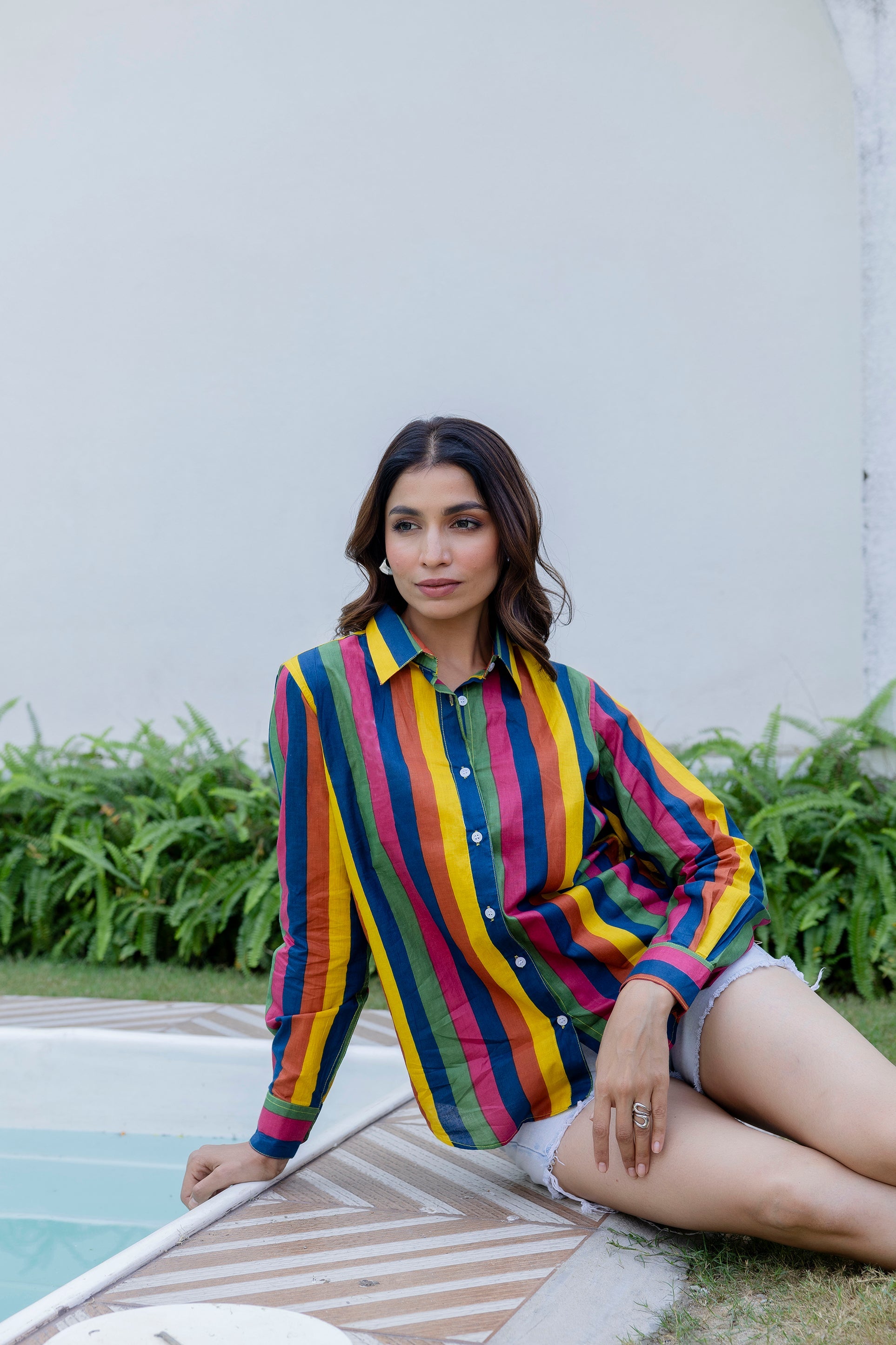 Carnival Stripe Cotton Shirt - Hukum Jaipur