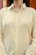Golden Hour Striped Cotton Shirt - Hukum Jaipur