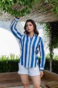 Nautical Breeze Striped Cotton Shirt - Hukum Jaipur