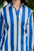 Nautical Breeze Striped Cotton Shirt - Hukum Jaipur