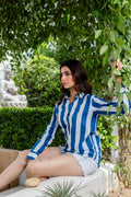 Nautical Breeze Striped Cotton Shirt - Hukum Jaipur