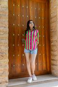 Fuchsia Fiesta Striped Cotton Shirt - Hukum Jaipur