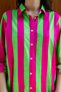 Fuchsia Fiesta Striped Cotton Shirt - Hukum Jaipur