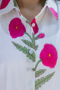 Magenta Poppy Cotton Shirt - Hukum Jaipur