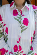 Magenta Poppy Cotton Shirt - Hukum Jaipur