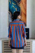 Sunset Boulevard Striped Cotton Shirt - Hukum Jaipur
