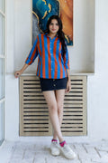 Sunset Boulevard Striped Cotton Shirt - Hukum Jaipur