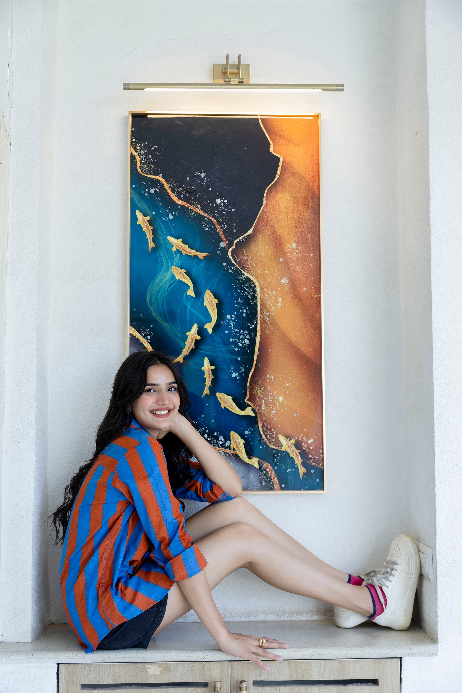 Sunset Boulevard Striped Cotton Shirt - Hukum Jaipur