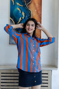 Sunset Boulevard Striped Cotton Shirt - Hukum Jaipur