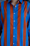 Sunset Boulevard Striped Cotton Shirt - Hukum Jaipur