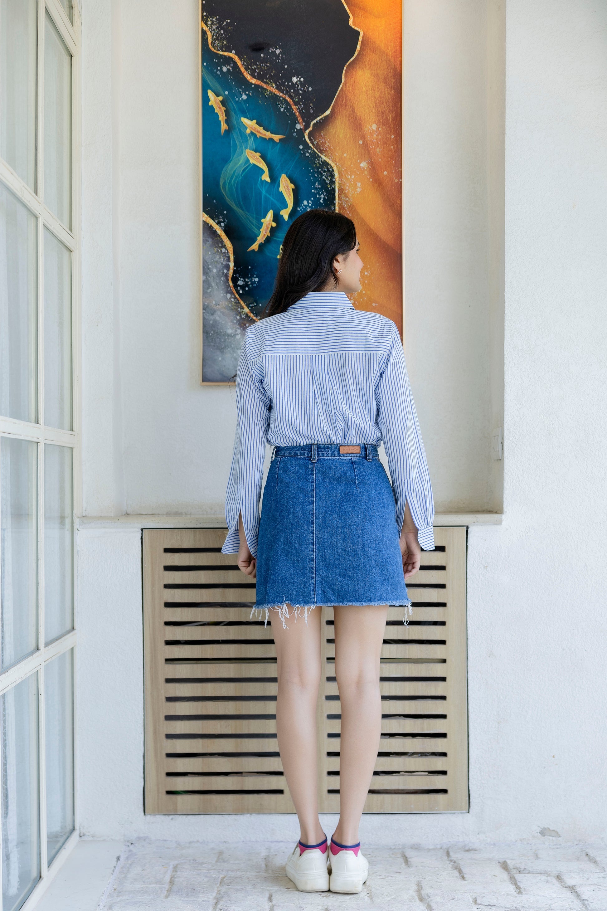 Oxford Blue Striped Cotton Shirt - Hukum Jaipur