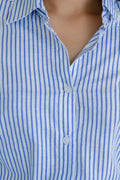 Oxford Blue Striped Cotton Shirt - Hukum Jaipur