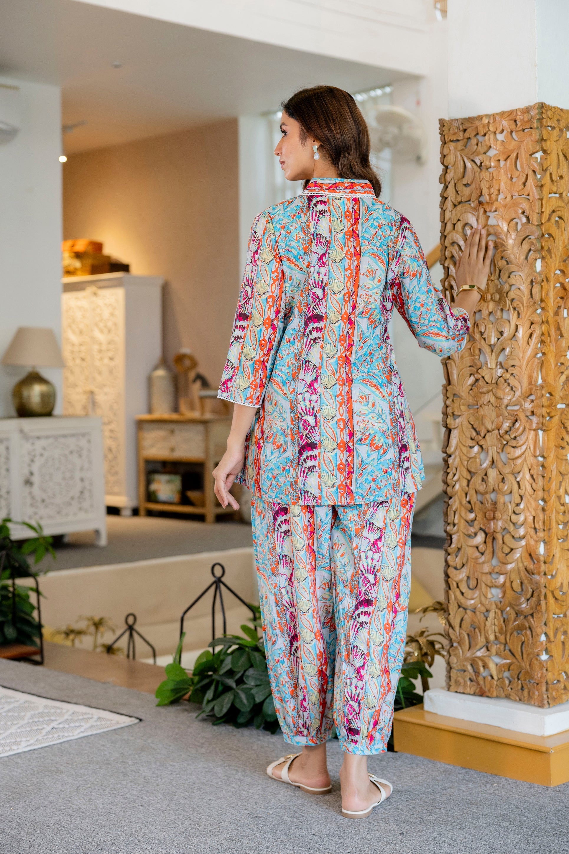 Coral Reef Dreams Cotton Co-ord Set - Hukum Jaipur