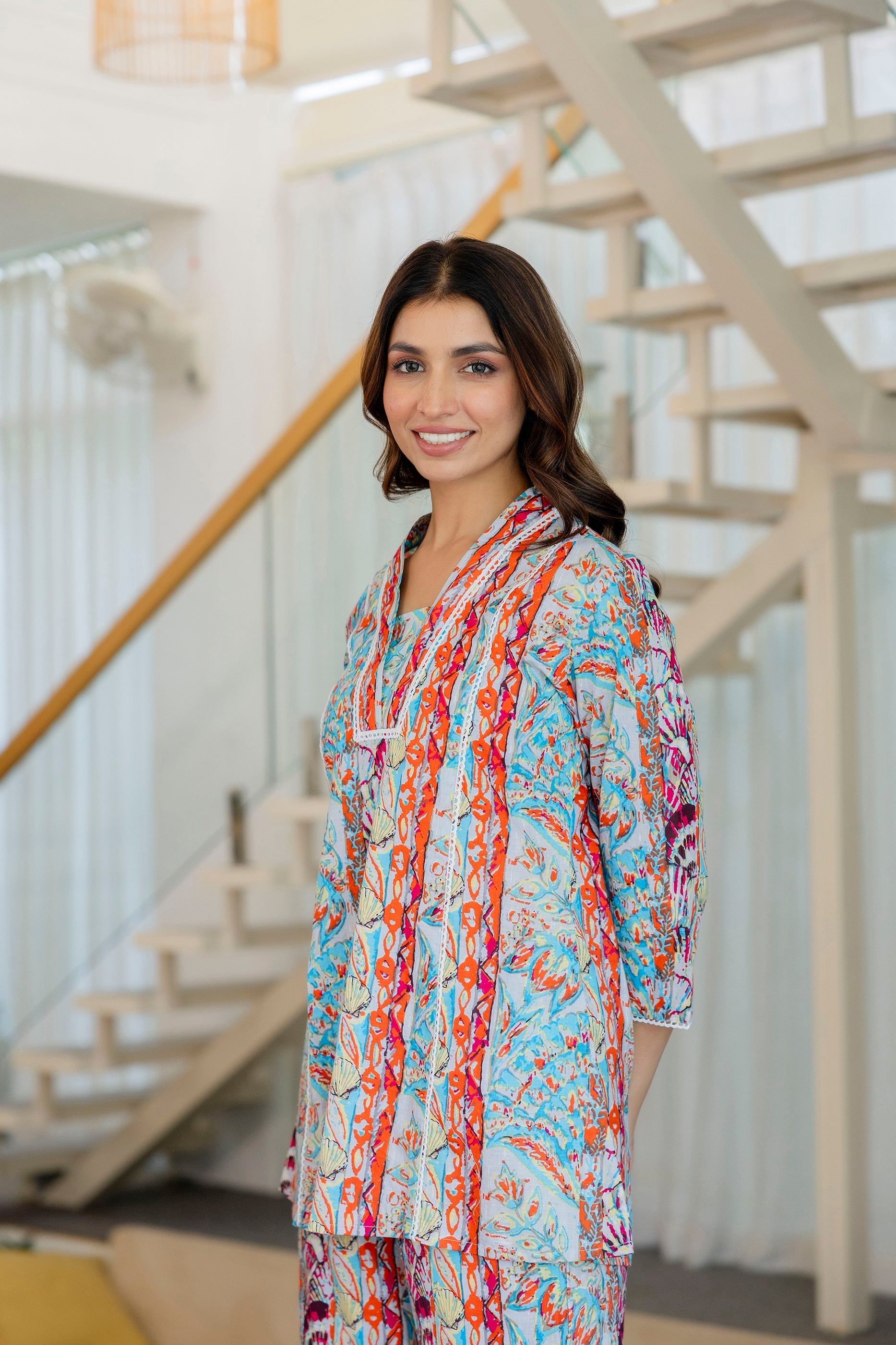 Coral Reef Dreams Cotton Co-ord Set - Hukum Jaipur