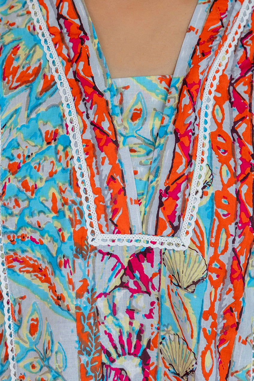 Coral Reef Dreams Cotton Co-ord Set - Hukum Jaipur