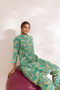 Azure Dreamscape: Blue Modal Silk Abstract Co-ord Set - Hukum Jaipur