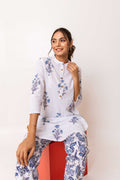 Blossom Bliss: White Cotton Floral Co-ord Set - Hukum Jaipur