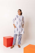 Blossom Bliss: White Cotton Floral Co-ord Set - Hukum Jaipur