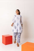 Blossom Bliss: White Cotton Floral Co-ord Set - Hukum Jaipur