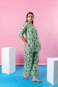 Botanical Green Cotton Co-ord Set: Embrace Nature's Beauty - Hukum Jaipur