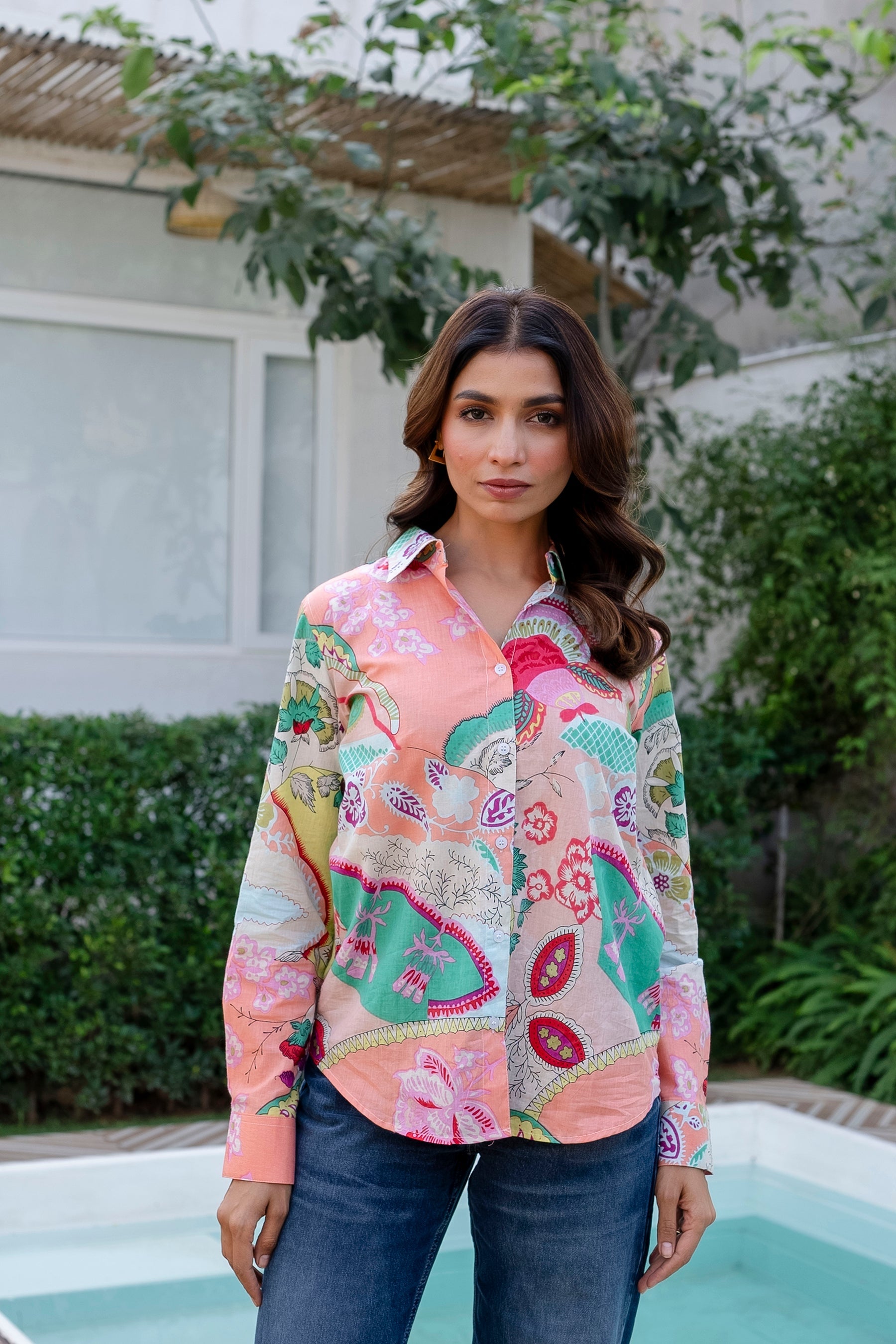 Bohemian Abstract Dream Cotton Shirt - Hukum Jaipur