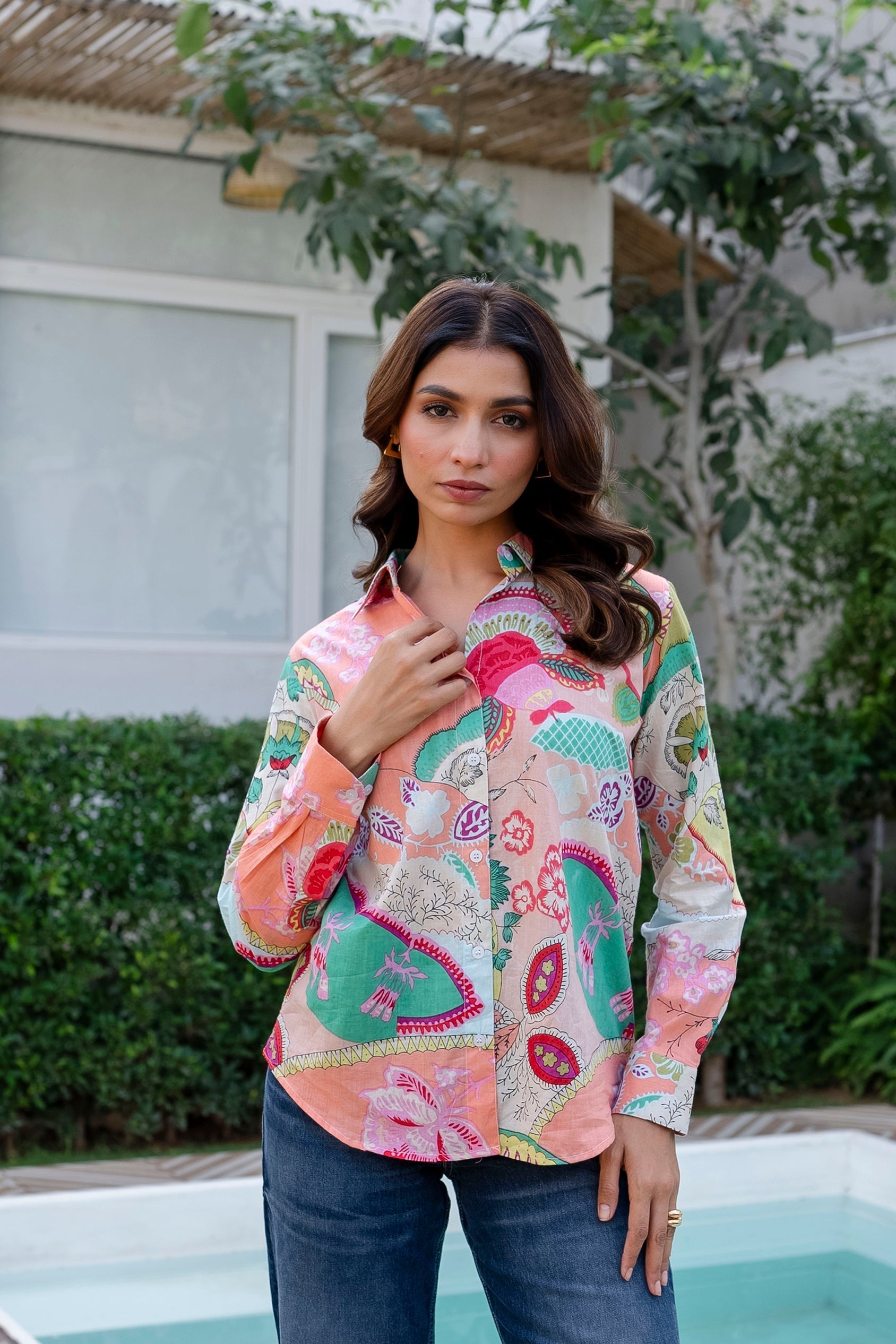 Bohemian Abstract Dream Cotton Shirt - Hukum Jaipur